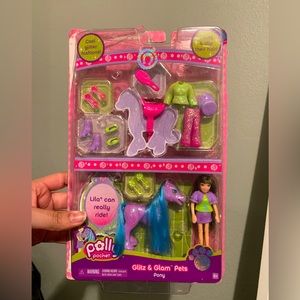 Polly Pocket Glitz & Glam Pets Doll  "Polly" PINK Glitter Pony 2007